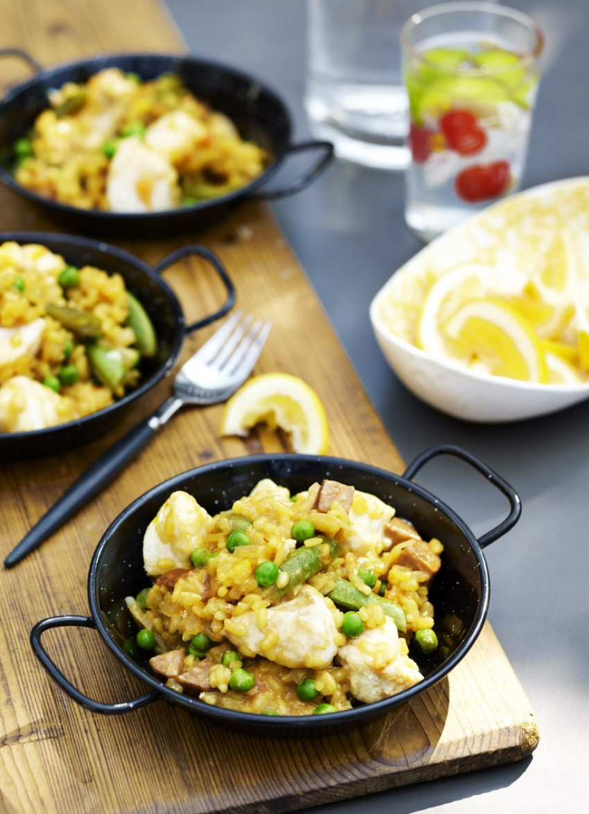 Hapuka, Chorizo and Bean Paella