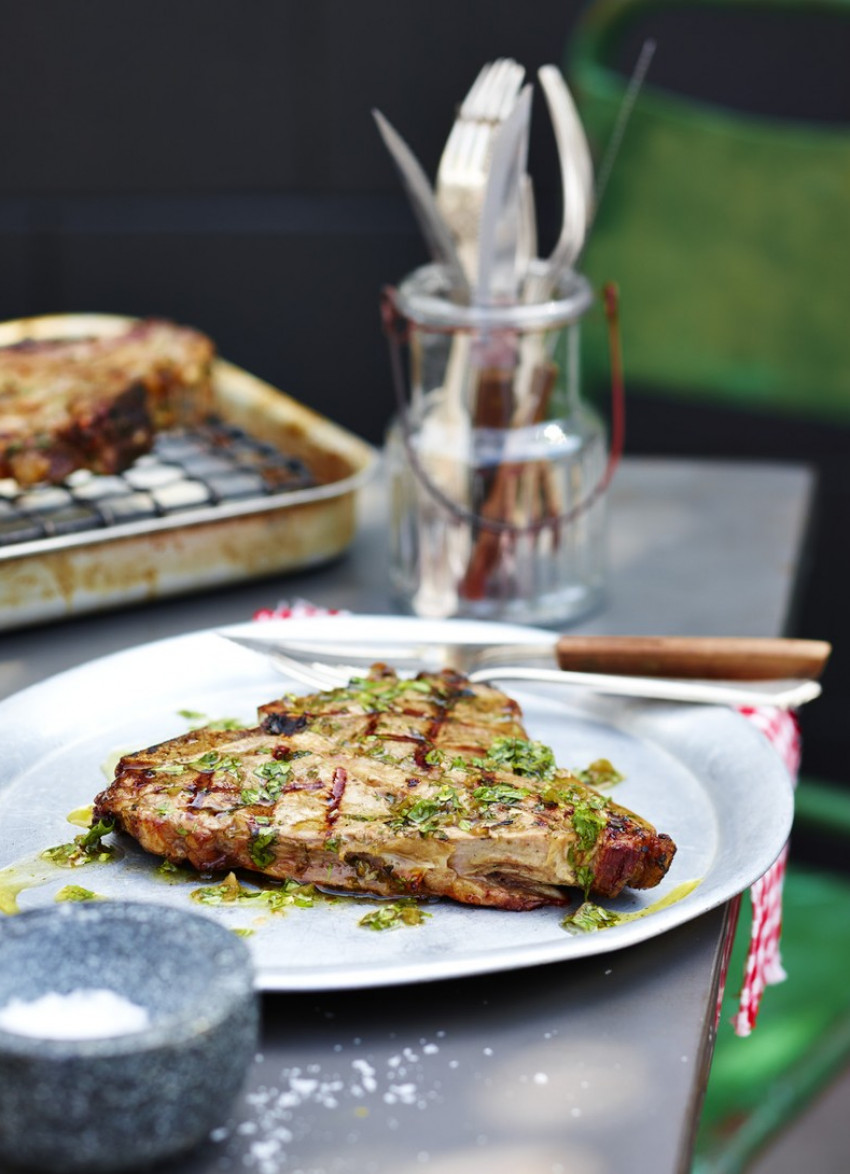 T-Bone Steak with Chimichurri Marinade