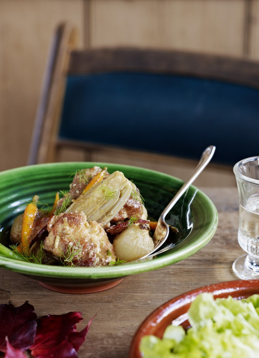 Braised Pork Shoulder with Fennel and Chorizo