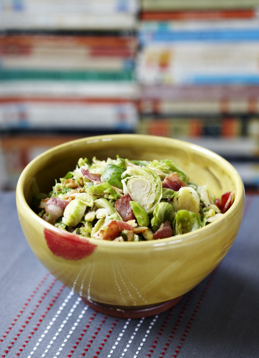 Sauted Brussels Sprouts with Bacon and Almonds