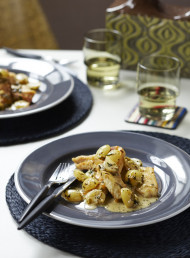 Market Fish with White Wine, Grapes and Tarragon