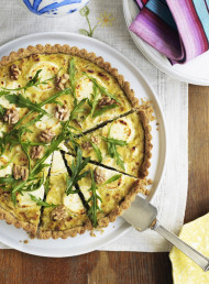 Leek and Goats Cheese Tart with Walnut Pastry