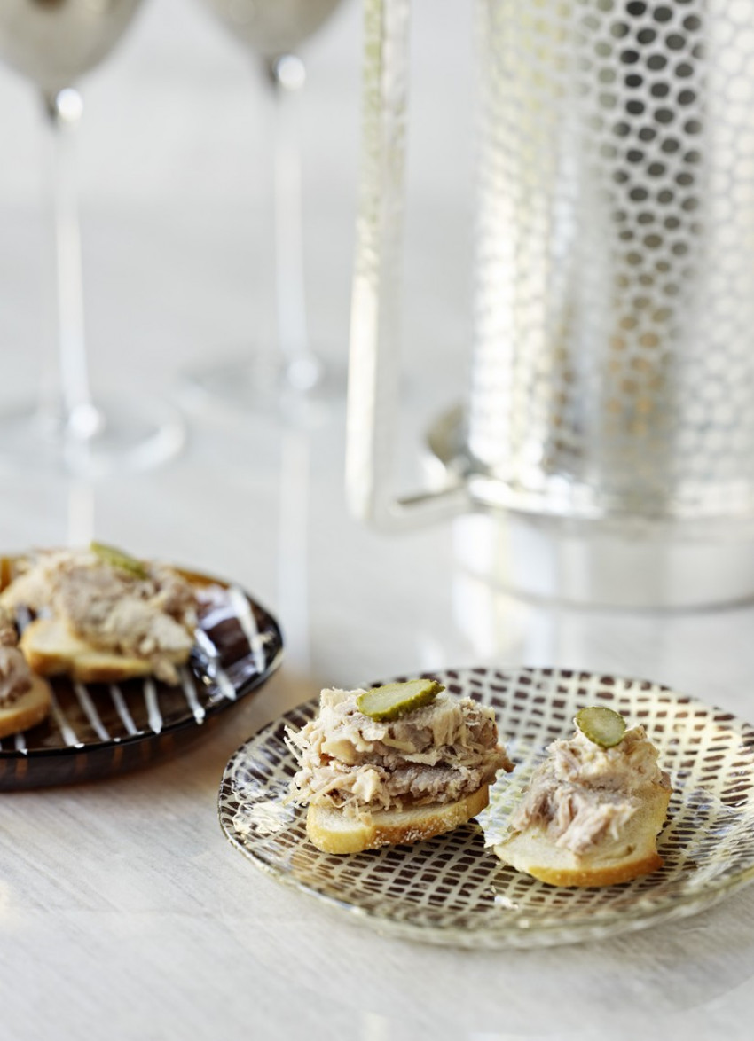 Pork Rillettes on Crostini