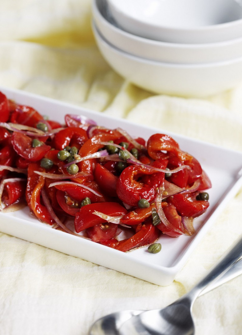 Roasted Capsicum and Tomato Salad with Capers