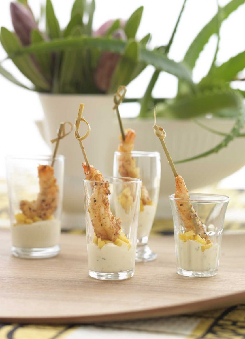 Prawns with Lime and Mango Dipping Sauce