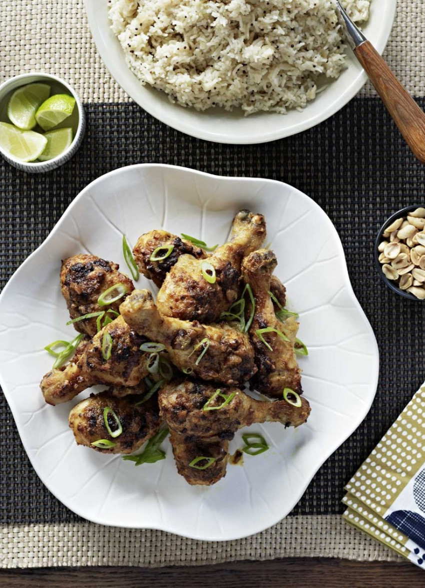 Laksa Chicken Drumsticks with Coconut and Peanuts » Dish Magazine