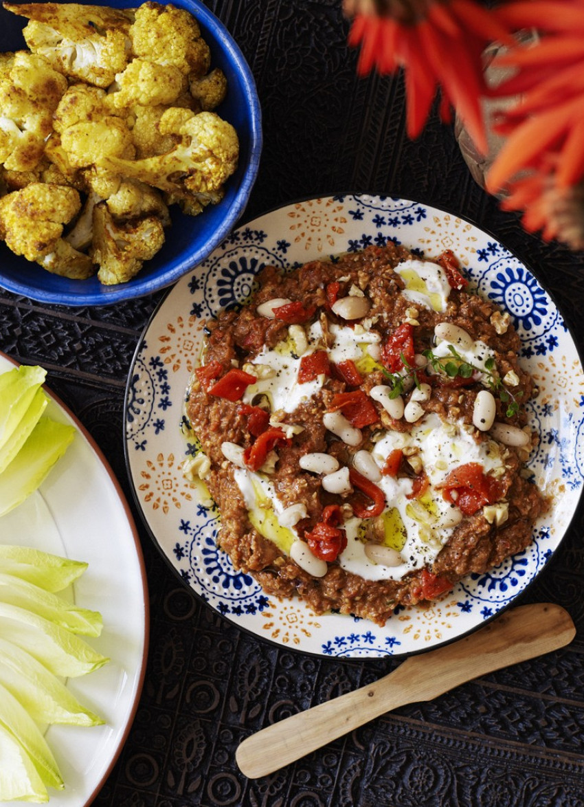 Red Capsicum, Walnut and White Bean Salsa