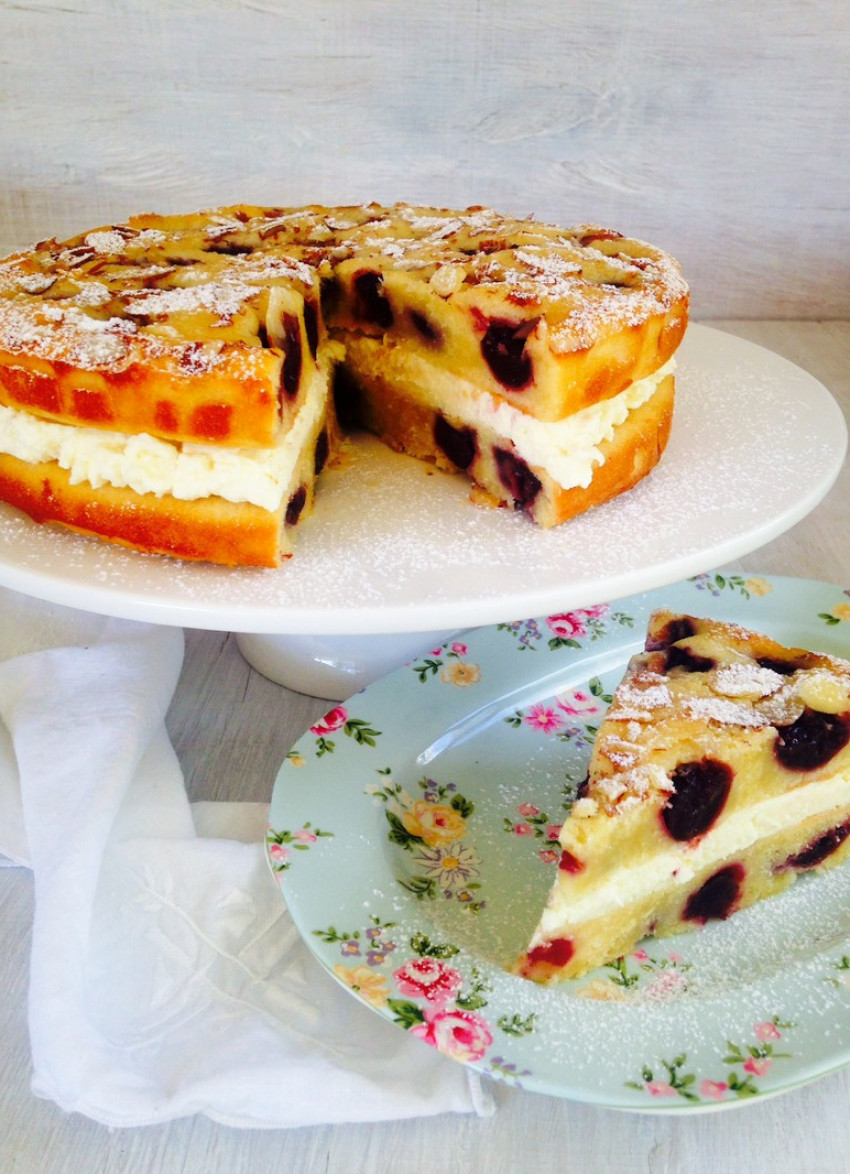 Black Cherry Cake with Ricotta Cream