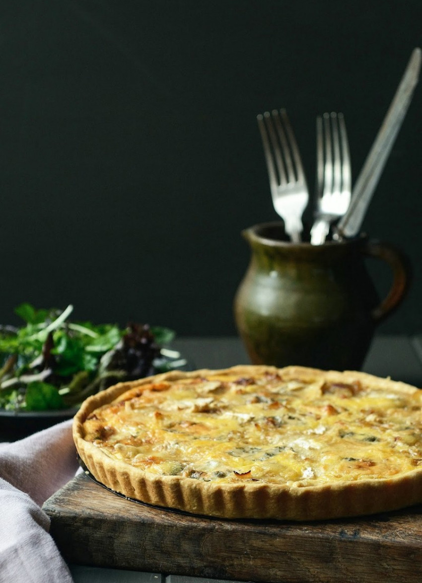 Pancetta, Onion and Three Cheese Tart 