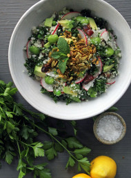 Spring Detox Salad with Cauliflower 'Rice', Kale & Turmeric Toasted Seeds