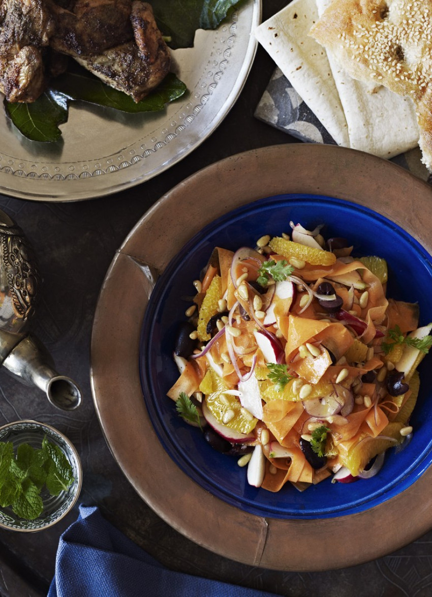 Carrot and Orange Salad with Cinnamon and Orange Blossom Dressing