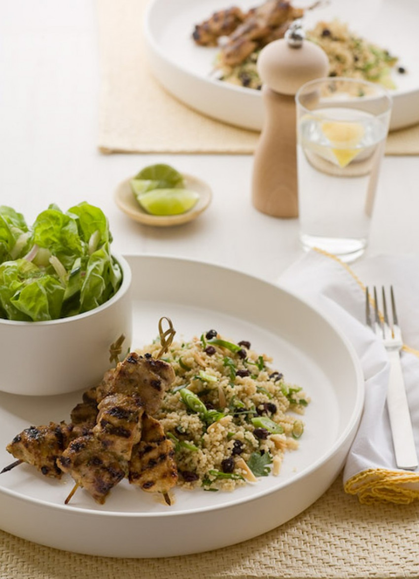 Citrus and Honey Grilled Chicken Skewers with Couscous