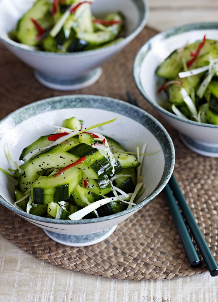 Cucumber Salad with Spicy and Sweet Poppy Seed Dressing