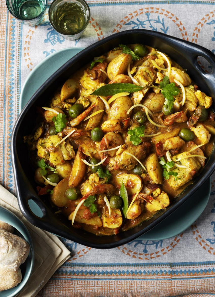 Seafood Stew with Chermoula, Potatoes and Olives 