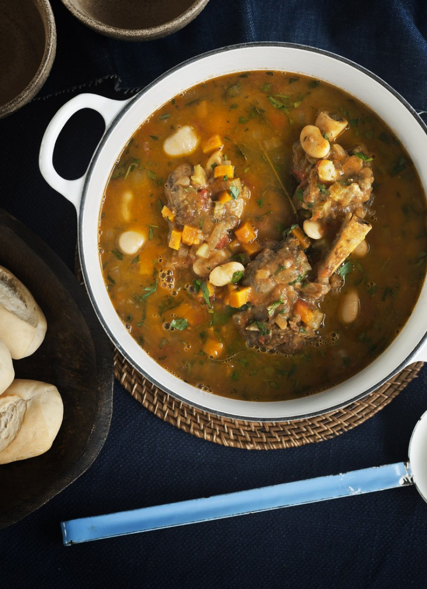 Hearty Lamb Shank and Butterbean Soup