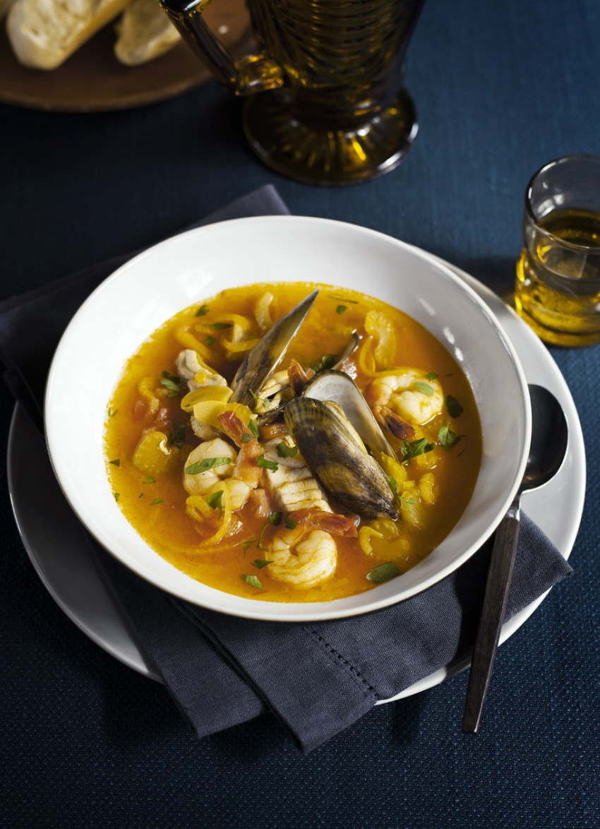 Seafood and Tomato Saffron Broth » Dish Magazine