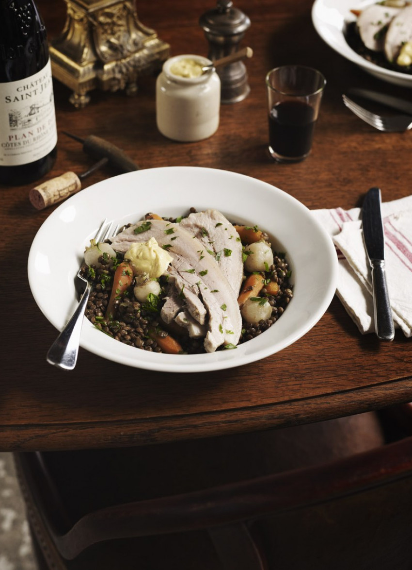 Braised Pork and Puy Lentils