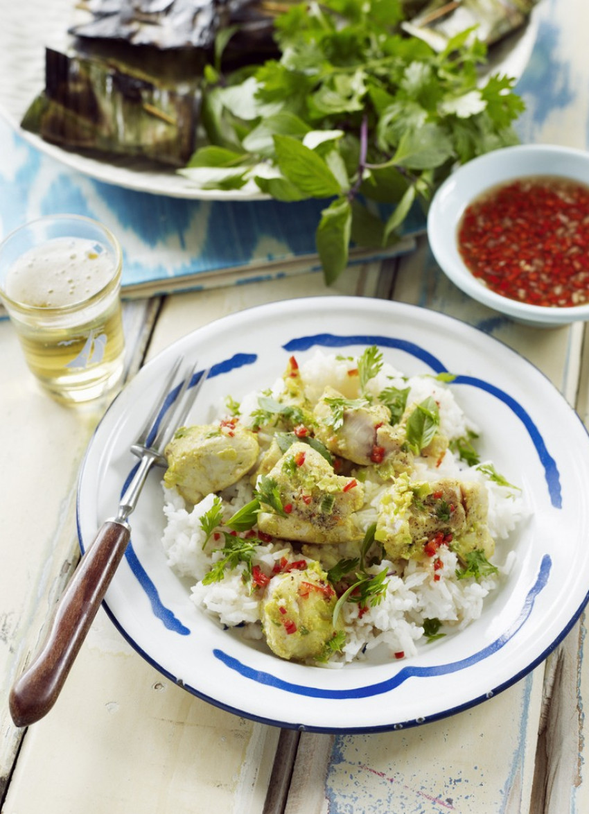 Grilled Vietnamese Fish in Banana Leaves