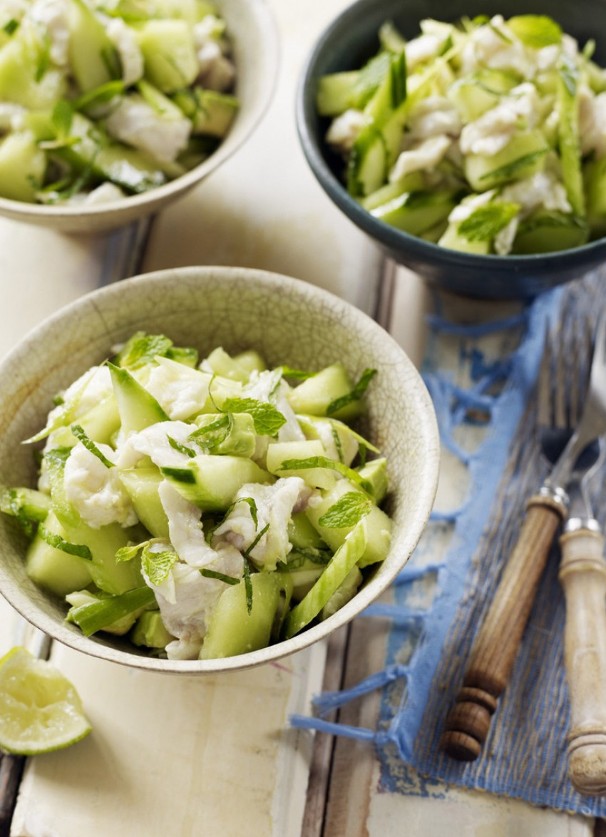 Ceviche with Melon, Mint and Cucumber