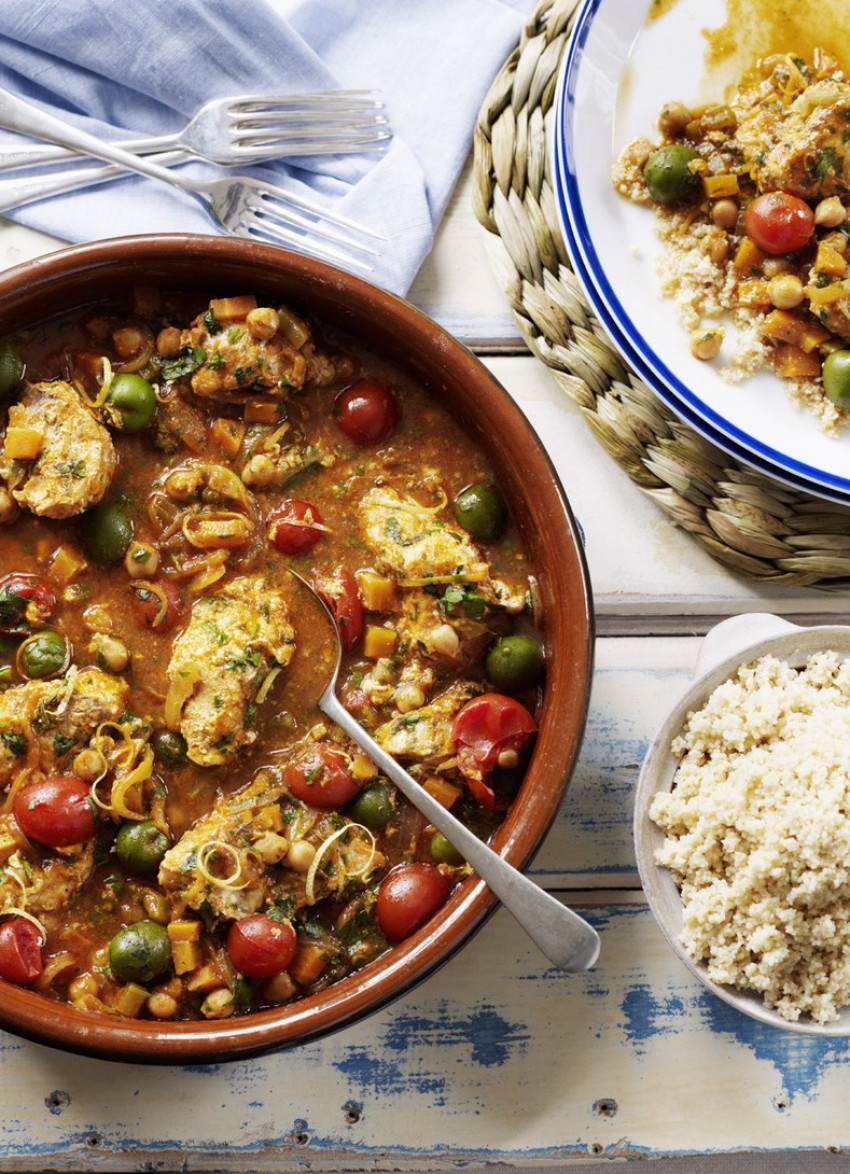 Fish, Chickpea and Green Olive Tagine