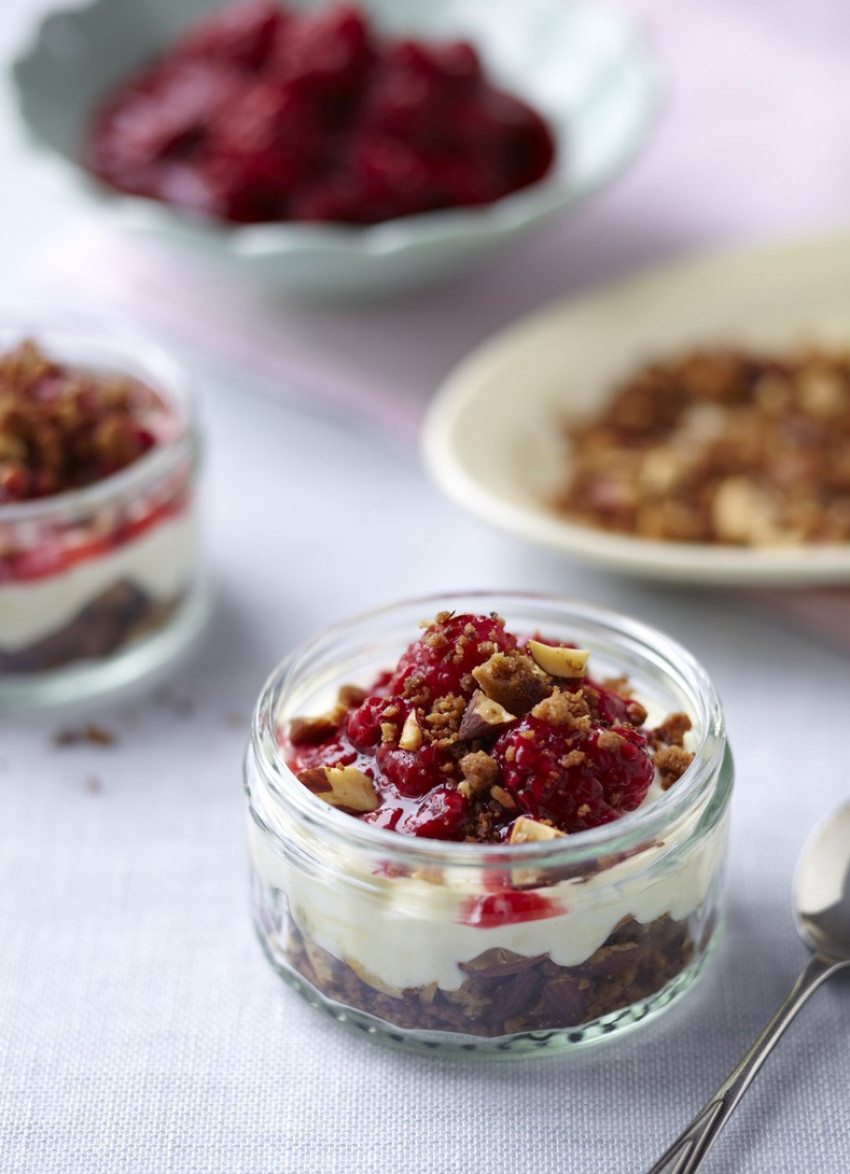 Raspberry Yoghurt Parfaits with Passionfruit Curd 