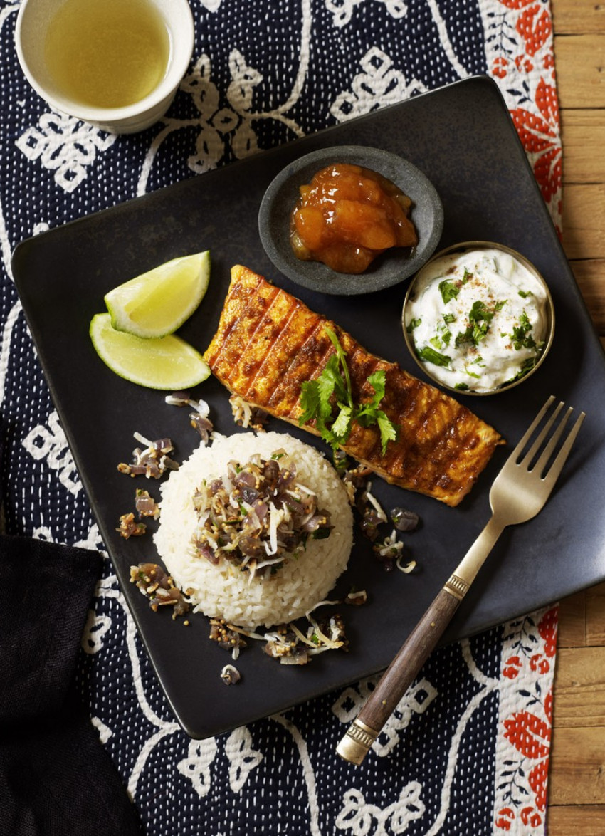 Indian Spiced Salmon with Lime Raita