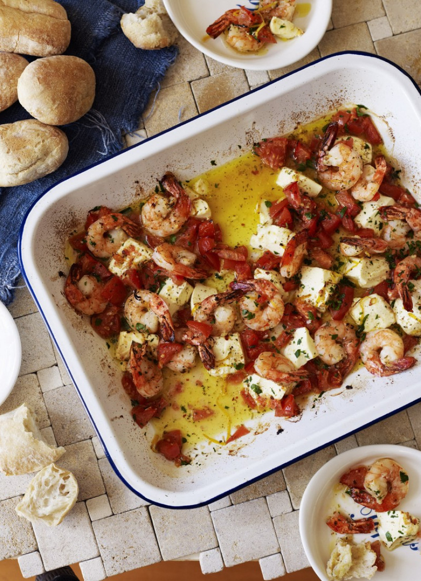 Baked Prawns with Lemon and Feta