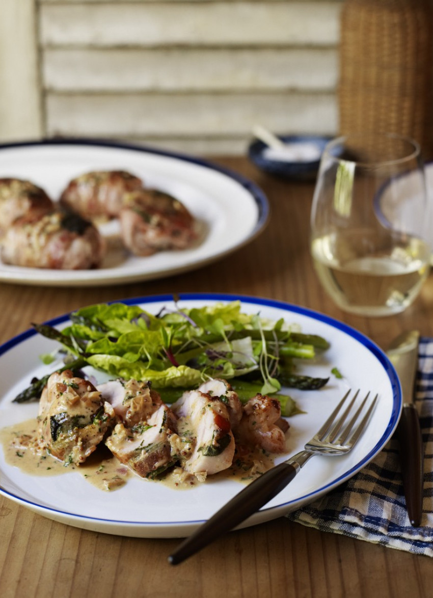 Chicken Saltimbocca with Mustard, Cream and Sage