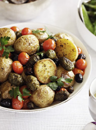 Roast Potatoes with Cherry Tomatoes and Olives
