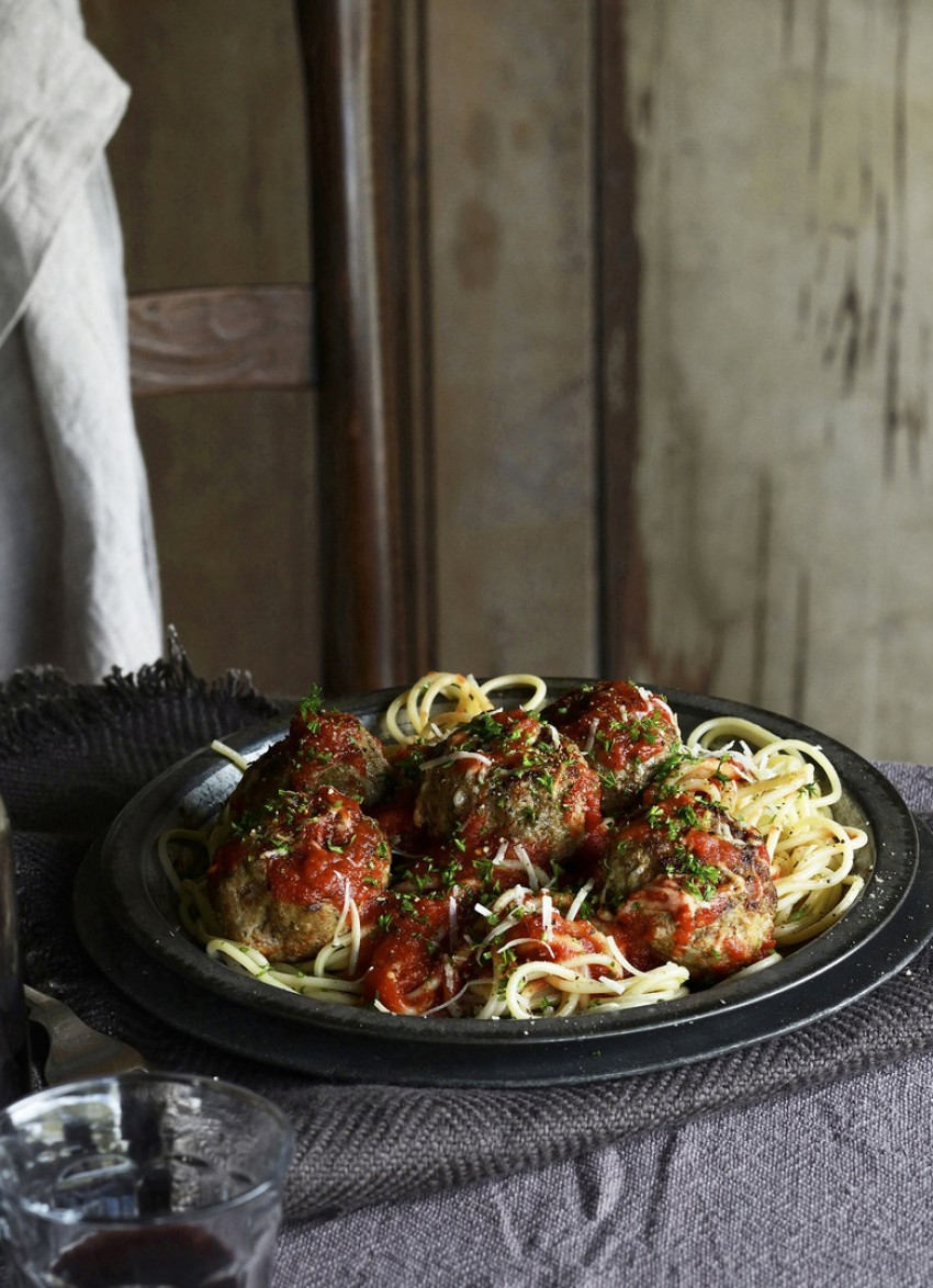 Roman Holiday Spaghetti Meatballs with Rich Tomato Sauce » Dish Magazine