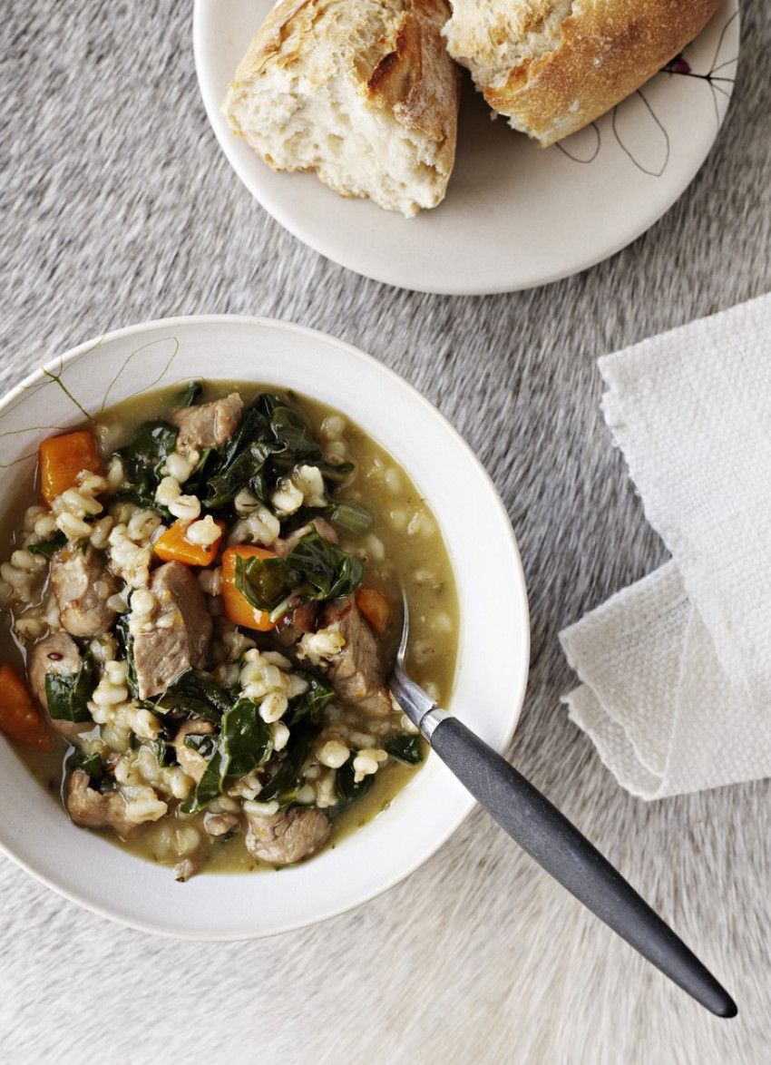 Pork, Pearl Barley and Silver Beet Soup