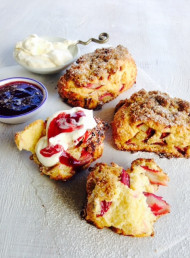 Rhubarb Scones with Spiced Streusel Topping