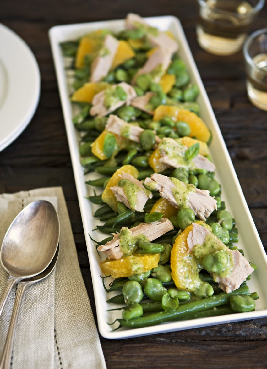 Tuna, Green Bean and Orange Salad with Basil Dressing