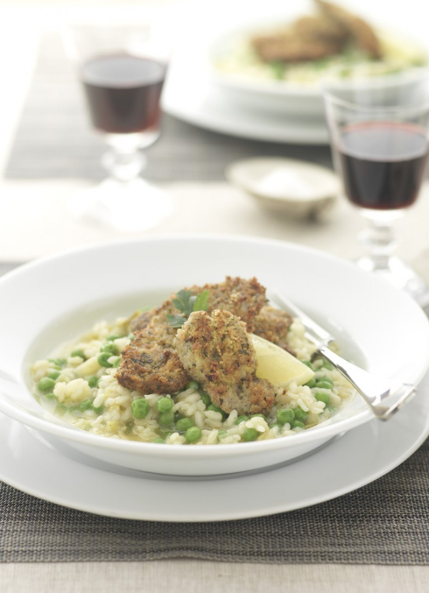 Lamb Steaks with Mustard and Mint Crumbs