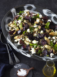 Chicken Sausages with Lentils, Walnuts and Feta