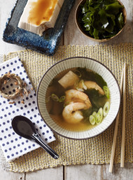 Miso Soup with Prawns and Wakame