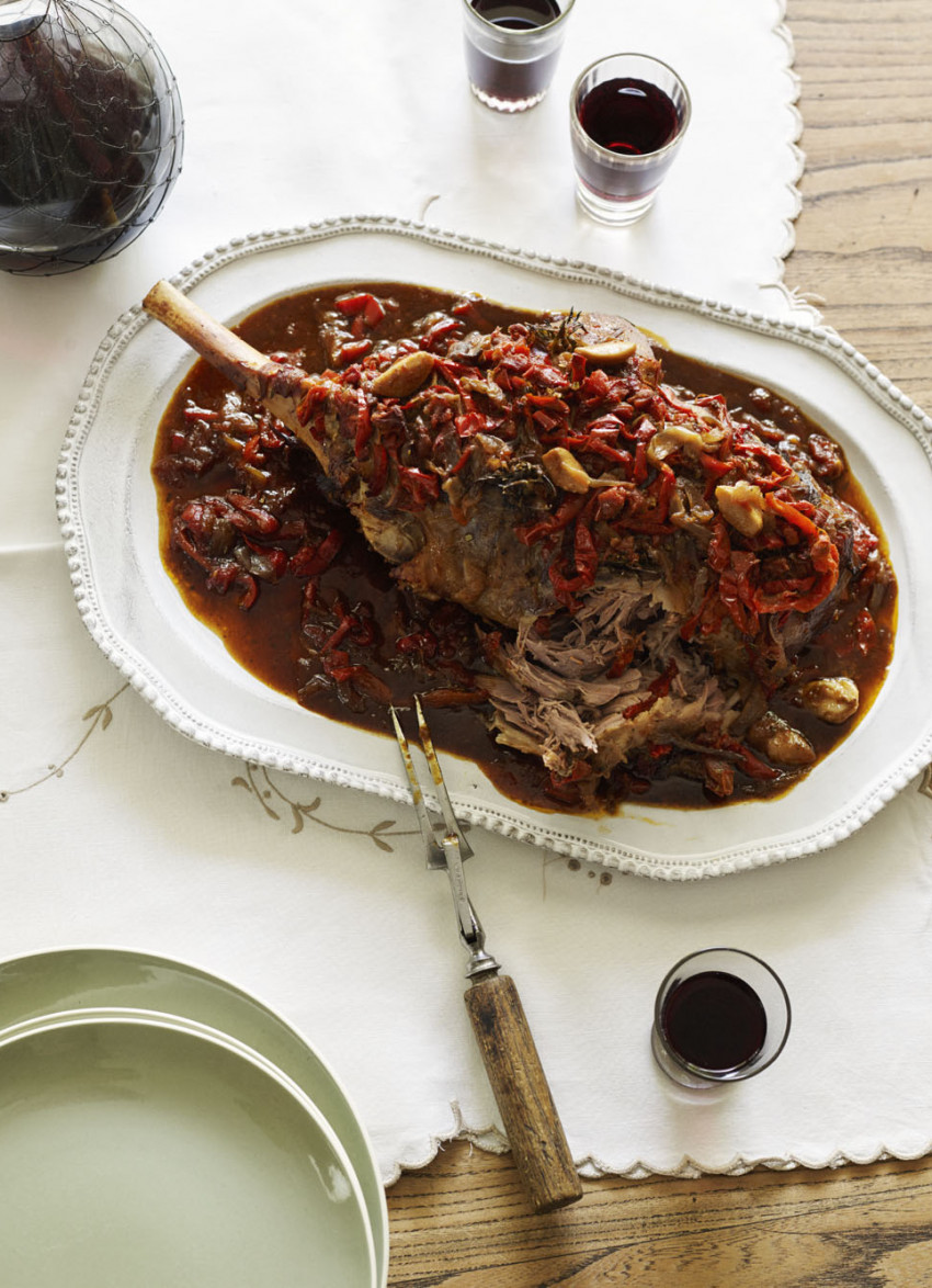 Braised Leg of Lamb with Capsicums