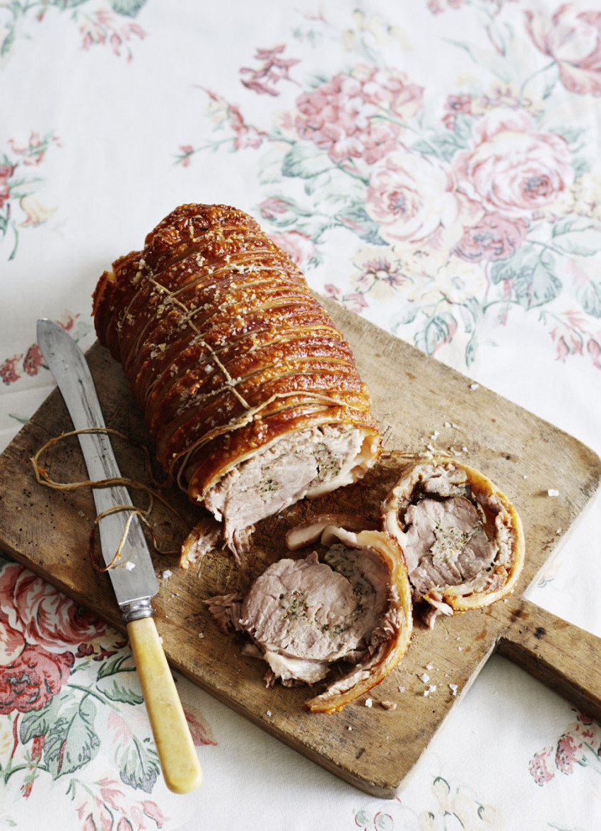 Roasted Boned and Stuffed Shoulder of Pork 