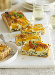 Caramelised Pumpkin and Spinach Tart with Paprika, Caraway Seed and Cheese Pastry