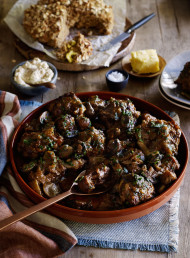 Oxtail with Guinness, Mushrooms and Soda Bread