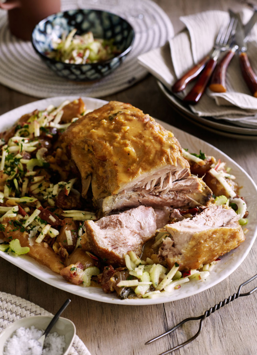 Pork Shoulder with Sage, Parsnips and Cider