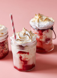Raspberry Sherbet and Scorched Marshmallow Floats