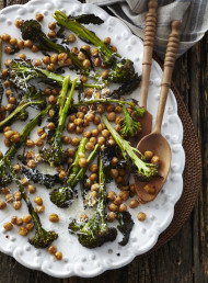 Roasted Brocollini and Chickpeas with Parmesan