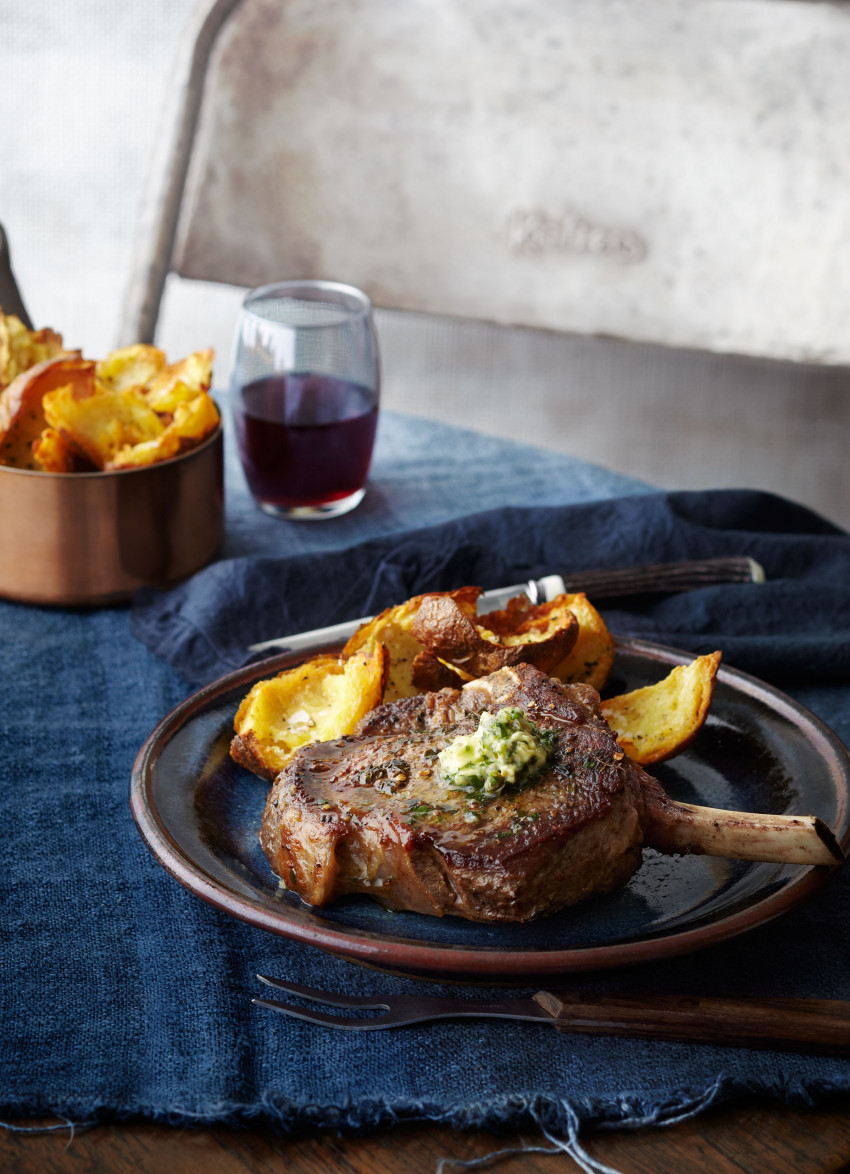 Steak with Herb and Caper Butter