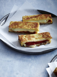 Mozzarella, Roasted Piquillo Peppers and Anchovy Toasties