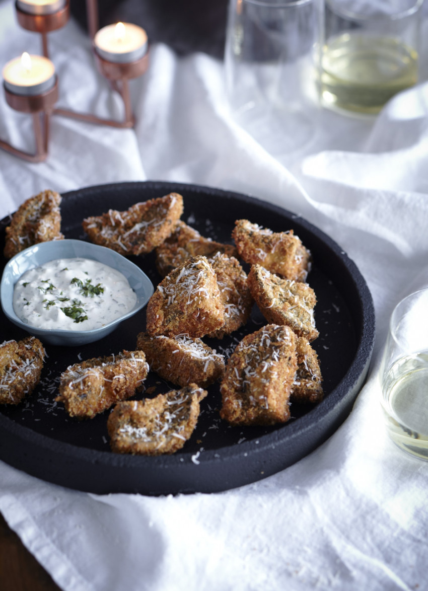 Tarragon and Parmesan Crumbed Portobello Mushrooms