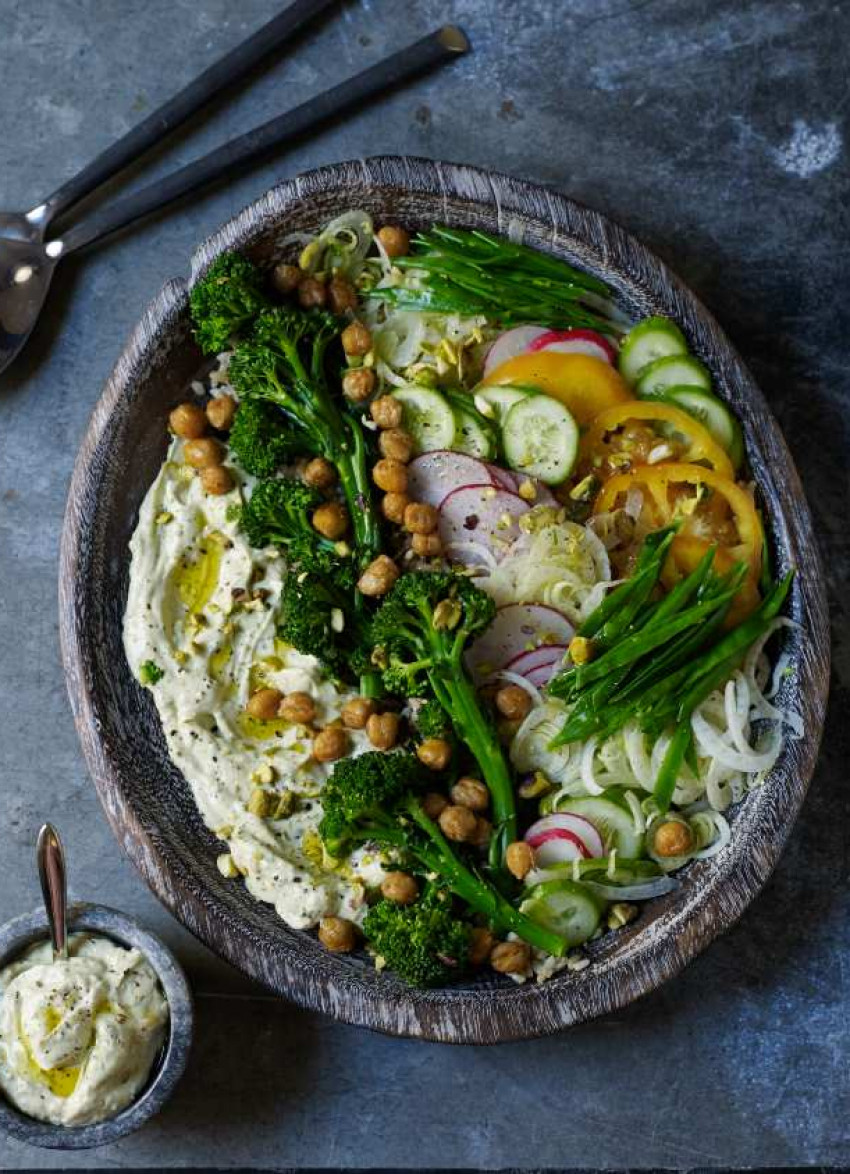 Market Salad with Green Goddess Dressing