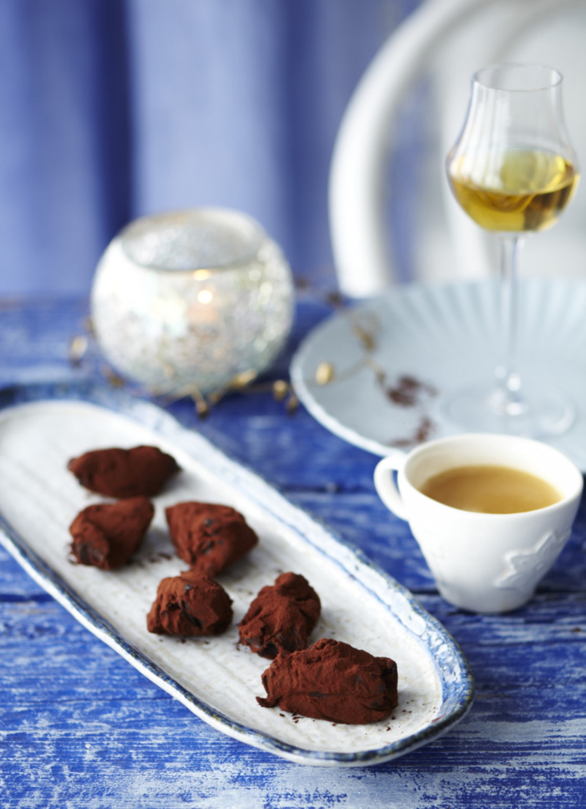 Salted Caramel, Whiskey and Dark Chocolate Truffles