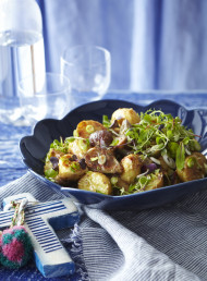 Warm Roasted Potato and Shallots with Mustard Dressing