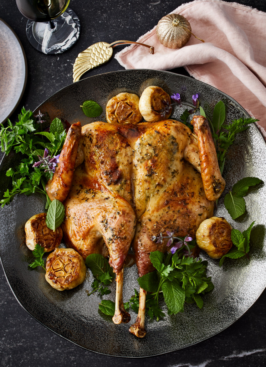 Dry-Brined Roast Turkey with Tarragon Butter